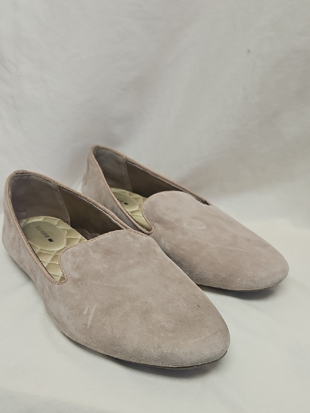 Birdies The Starling Suede Loafer Flats - Latte Beige Size 10